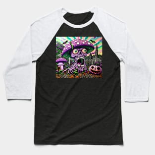 Mushroom Monster Zombie Baseball T-Shirt